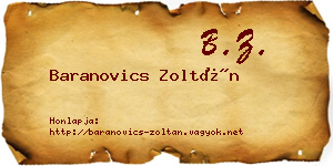 Baranovics Zoltán névjegykártya